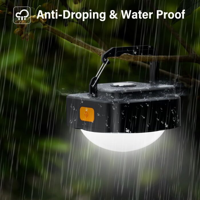 Rechargeable Camping Lights FLY2SKY 2Pcs Black Tent Lights Mini Flashlight Portable LED Camping Lantern Survival Gear Camping Accessories for Hiking Backpacking Fishing Hurricane Emergency Outage - Image 8