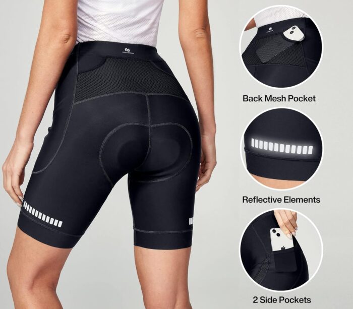 Heathyoga Womens 4D Padded Bike Shorts with Pockets Padding Cycling Shorts Women Bicycle Shorts Biker Biking Shorts - Image 4