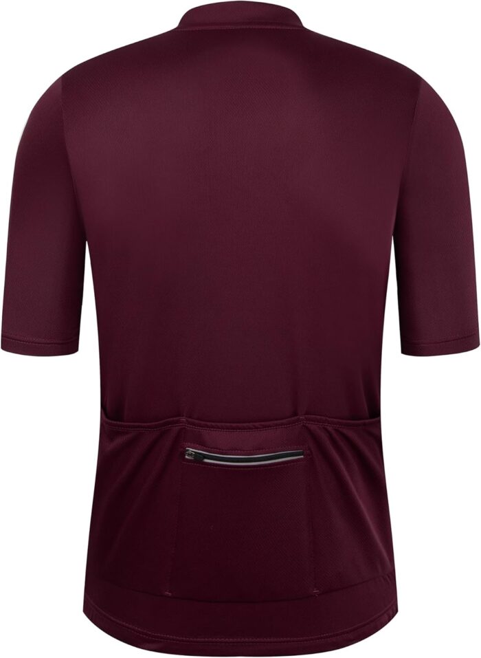 Men's Cycling Jersey Short Sleeves Bike Jersey 1/3 Zipper Solid Color Club Fit, Biking Cycling Shirt Zipper Pocket - Image 2