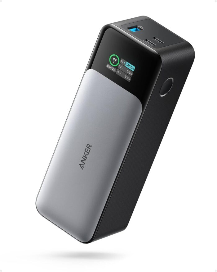 ANKER 737 Power Bank, 24,000mAh 3-Port Laptop Portable Charger with 140W Fast Charging, Smart Display, for Outdoor Work, Compatible with iPhone 16/15/14 Series, Vision Pro, Samsung, MacBook, and More