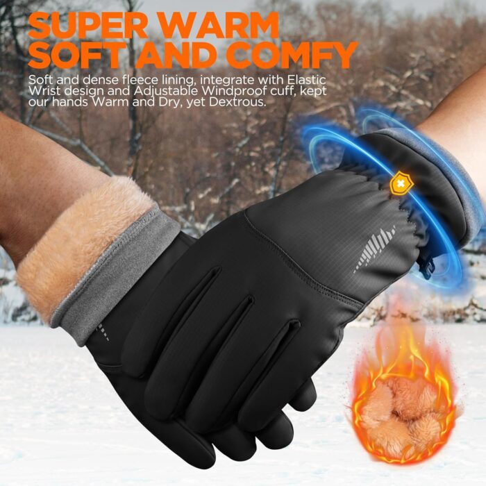rivmount Winter Waterproof Ski Snow Warm Gloves for Women Men, Windproof Cold Weather Thermal with Touchscreen Fingers, for Running Driving Cycling Hiking Biking Outdoor Sports Daily Work - Image 2
