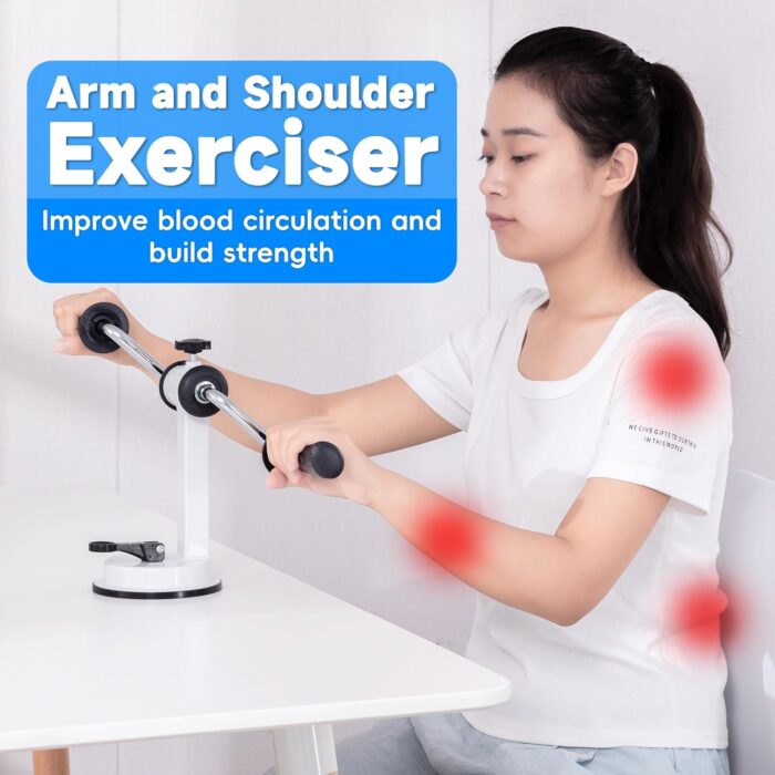 Arm Bike For Physical Therapy | Portable Rehabilitation Exerciser for Arm and Shoulder Workout, Home Fitness Equipment for Seniors with Strong Suction & Adjustable Resistance - Image 2