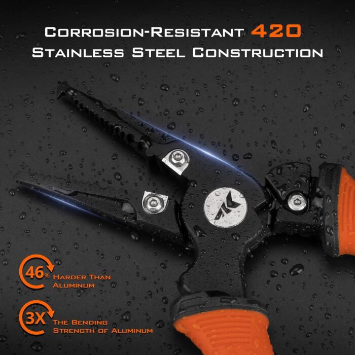 KastKing Paradox Fishing Pliers, Angled Fish Lip Gripper, Saltwater Resistant 420 Stainless Steel Fishing Tools, Fishing Pliers Hook Remover with Ergonomic Handle, Fishing Gifts for Men - Image 3