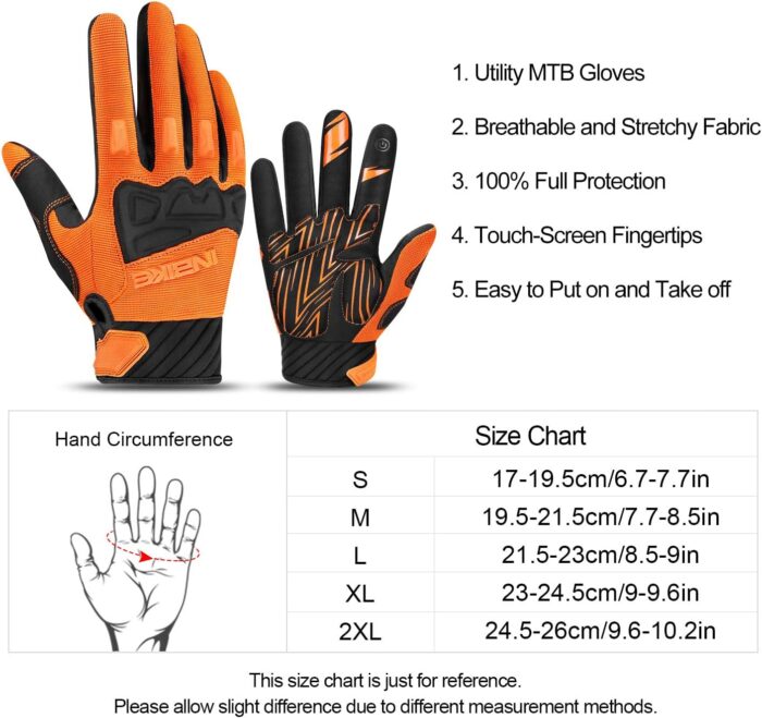 INBIKE Mountain Bike Gloves for Men Knuckle Guard Padded Men's Cycling Gloves Breathable for MTB Motocross Racing Dirtbike - Image 6