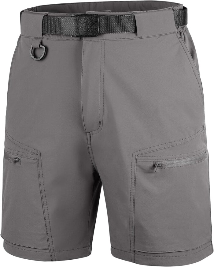 FREE SOLDIER Men's Cargo Hiking Shorts with Belt Lightweight Quick Dry Tactical Shorts with Pockets for Casual Work Golf