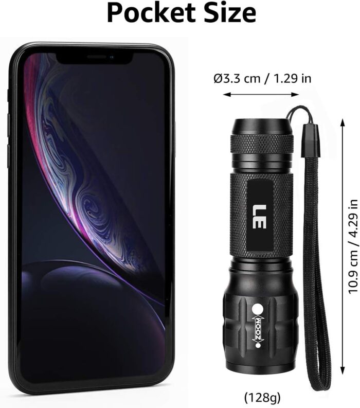 Lighting EVER LED Flashlights High Lumens, Small Flashlight, Waterproof, Adjustable Focus Flash Light for Outdoor, Emergency, AAA Batteries Included, Tactical & Camping Accessories - Image 4