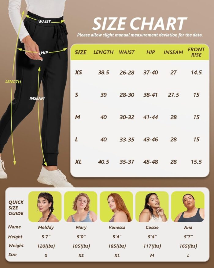 CAMPSNAIL Fleece Lined Sweatpants Women - Joggers for Women with Pockets High Waisted Thermal Winter Warm Pants for Snow - Image 5
