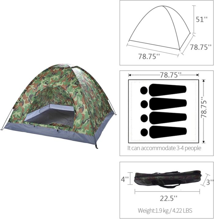 Camping Tent Dome Tent for Camping, Lightweight Portable Backpacking Tent, Family Dome Tent Small Easy Set Up Shelter Outdoor Camping Accessories for Camping, Hiking, Mountaineering or Beach - Image 6