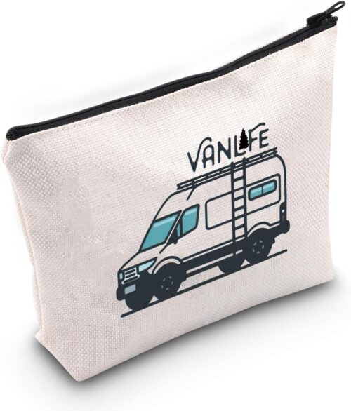 POFULL Camper life Cosmetic Bag Traveller Gift Nature Lover Camper Lovers Gift Van Enthusiast Gift (Van life bag)