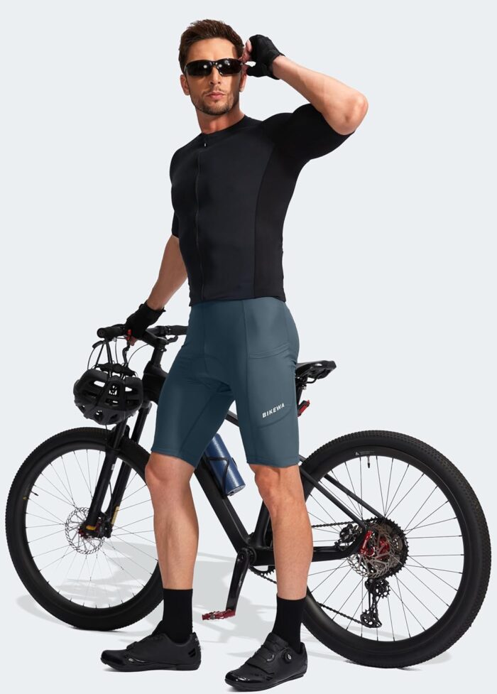 Bikewa Men's Bike Shorts 3D Padded Cycling Road Biking Mountain Riding Biker Bicycle UPF 50+ Cycle Shorts Zipper Pockets - Image 6