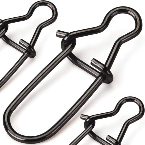 Fishing Snap Clips, Duo lock Stainless Steel Fast Change Lure High Strength Terminal Tackle Connectors Fishing Gear Accessories For Fishline Hooks Weight Catfish Baits（ 50 Pcs Test 60-120 Pound )