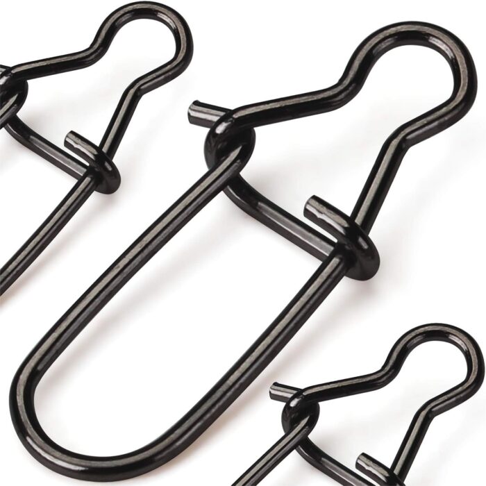 Fishing Snap Clips, Duo lock Stainless Steel Fast Change Lure High Strength Terminal Tackle Connectors Fishing Gear Accessories For Fishline Hooks Weight Catfish Baits（ 50 Pcs Test 60-120 Pound )