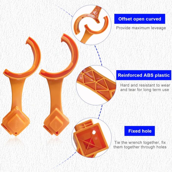2 PCS RV Sewer Hose Wrench, Multi Purpose Fittings Wrench to Connect and Disconnect Sewer Hoses, Fits Most 3 Inch and 4 Inch Male/Female RV Sewer Caps, RV Accessories - Image 3