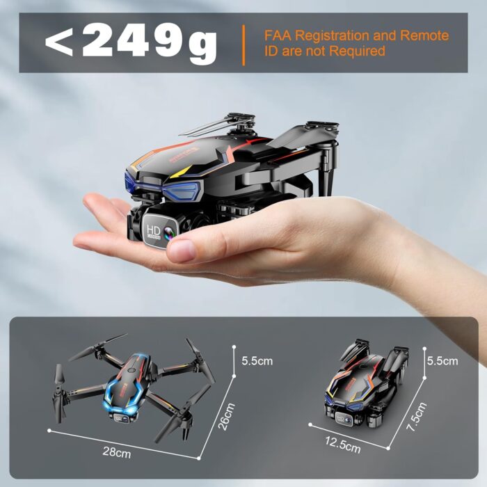 Drone with Camera for Adults, 2K HD FPV Drones with Upgrade Altitude Hold, One-Key Take Off/Landing, Speed Adjustment, Headless Mode, 2 Batteries, Toys Gifts for Teen Boys Girls, Beginner - Image 7