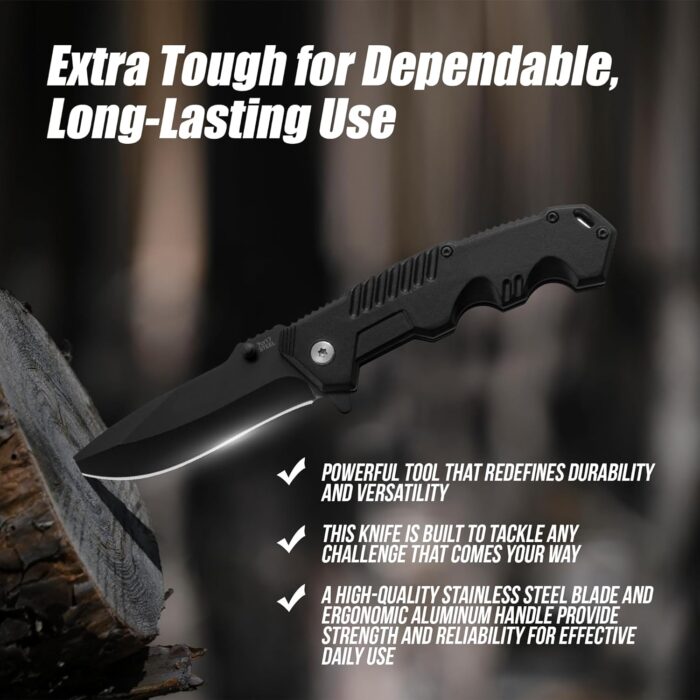 Pocket Folding Knife with Stainless Steel Point Lock Blade Knives and Lightweight Lockback Multi-Tool for Camping, Outdoor, Hunting，Survival and EDC - Image 2