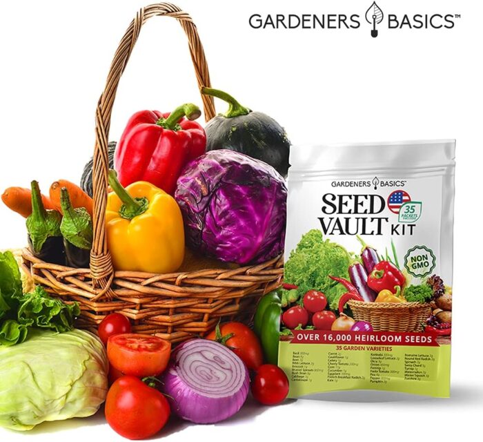 Gardeners Basics Survival Vegetable Seeds Garden Kit Over 16,000 Seeds Non-GMO and Heirloom, Great for Emergency Bugout Survival Gear 35 Varieties Seeds for Planting Vegetables 35 Free Plant Markers - Image 5