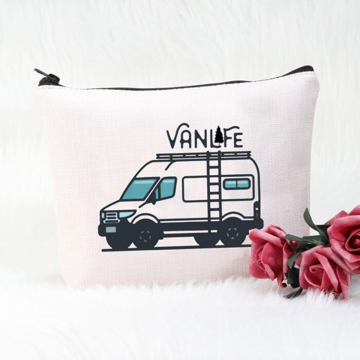 POFULL Camper life Cosmetic Bag Traveller Gift Nature Lover Camper Lovers Gift Van Enthusiast Gift (Van life bag) - Image 5