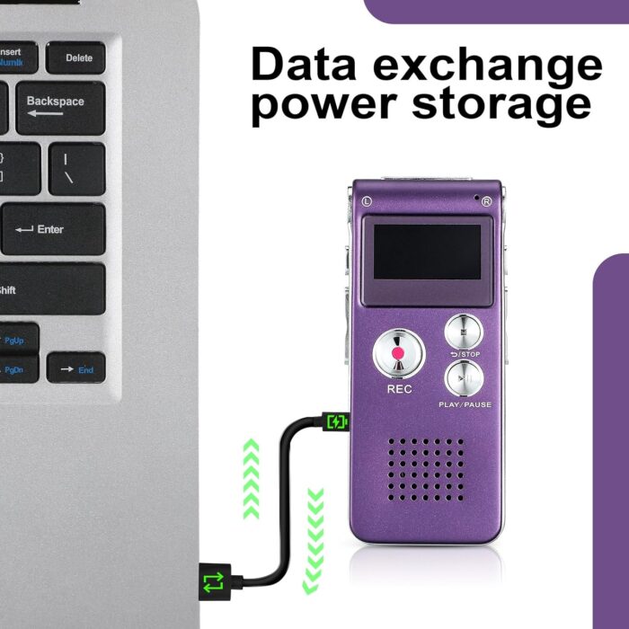 Ghost Hunting Equipment Paranormal Equipment for Ghost Hunting Digital EVP Voice Activated Recorder Rechargeable Recorder Device with Microphone, 8GB(Purple) - Image 5