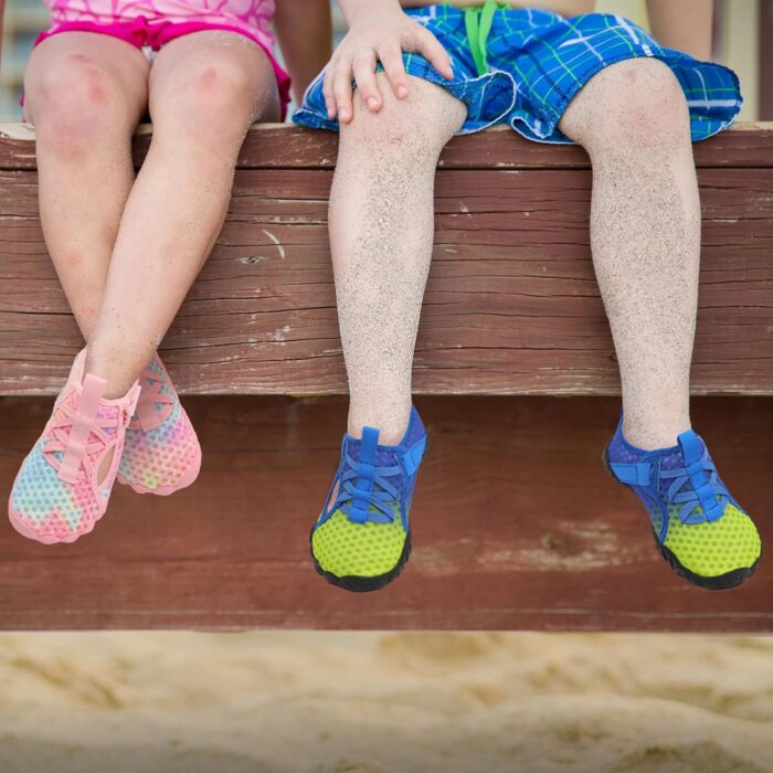 LeIsfIt Kids Water Shoes Boys Girls Swim Beach Shoes Toddler Barefoot Water Sport Socks Quick-Dry Lightweight Aqua Socks for Pool Sand - Image 7