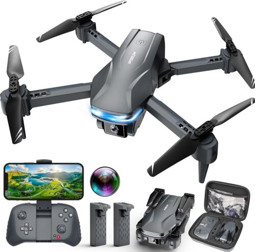Drones with Camera for Adults 1080P HD Foldable Drone with Carrying Case Drones for Kids with One Key Take Off/Land, 3 Speed Mode, 360° Flip S101