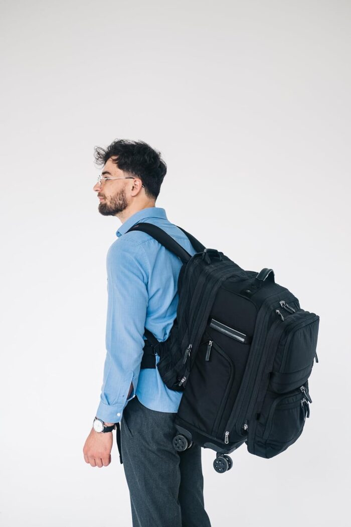 Trilogy Modular System I Modular 4-wheel spinner carry-on, with two zip-off bags! All 3 are Expandable! You get 3 bags in 1! Mix and match; take apart to fit crowded airplane spaces (Black) - Image 4