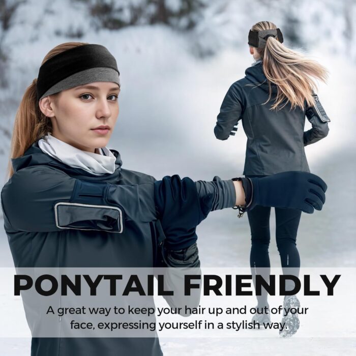 Sukeen Ear Warmer Headband for Women, Double-Layer Warm Womens Winter Headband, Ear Muff for Running Cycling Sports - Image 7
