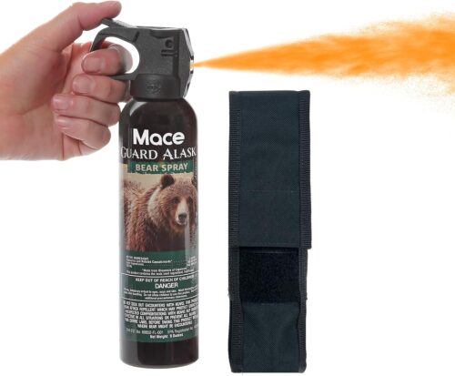 Mace Bear Spray - Guard Alaska Bear Deterrent & Self Defense Spray, 9.17 oz, 40 Feet Range, EPA Registered, Max Strength 20% OC Wildlife Safe Formula, Great for Hiking, Camping, Hunting