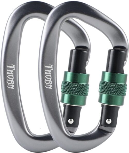 Climbing Locking Carabiner Clip Rappelling - Thorn 25KN Heavy Duty Large Screwgate Carabiners Clips for Rock Climbing,Mountaineer,Hammock,Camping,Gym