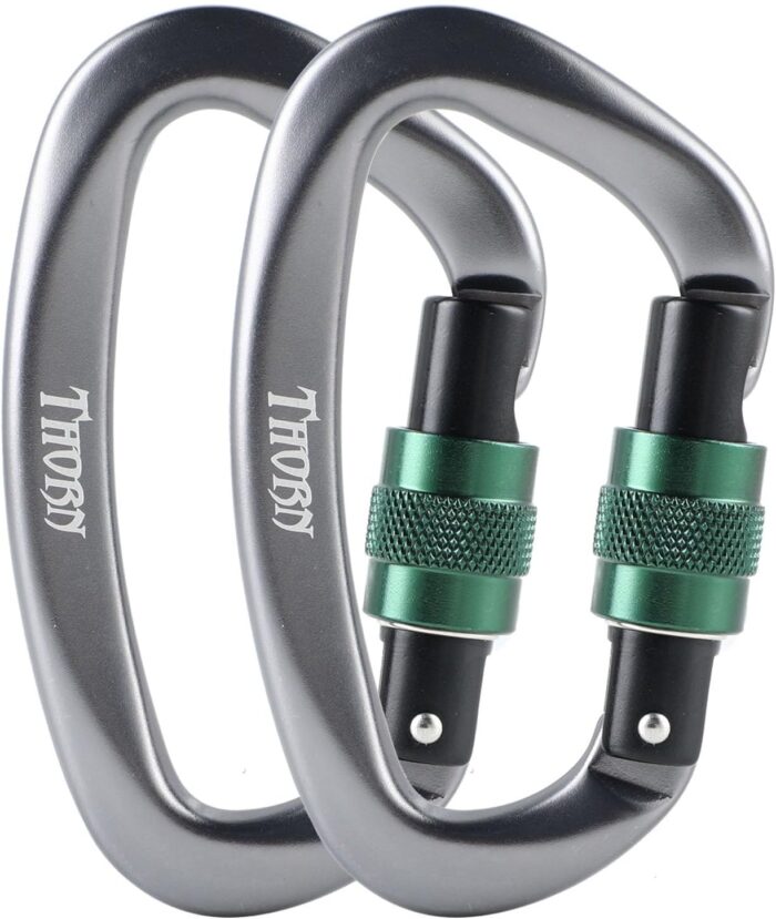 Climbing Locking Carabiner Clip Rappelling - Thorn 25KN Heavy Duty Large Screwgate Carabiners Clips for Rock Climbing,Mountaineer,Hammock,Camping,Gym