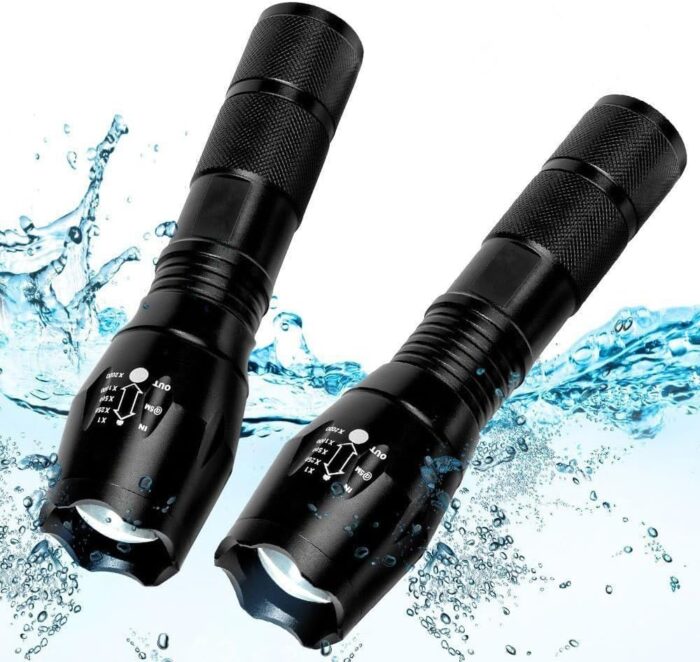 2 Pack Tactical Flashlights Torch, Military Grade 5 Modes High Lumens Led Waterproof Handheld Flashlight for Camping Biking Hiking Outdoor Home Emergency, Father's Day Gifts Camping Essentials Gear - Image 8
