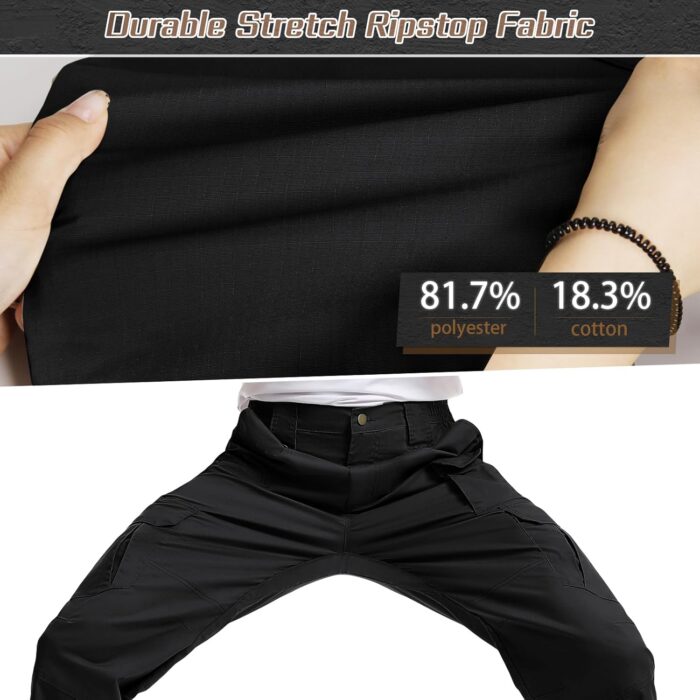IGOLUMON Men's Stretch Tactical Pants, Breathable Ripstop Cargo Pants, Outdoor Lightweight EDC Work Hiking Pants - Image 6
