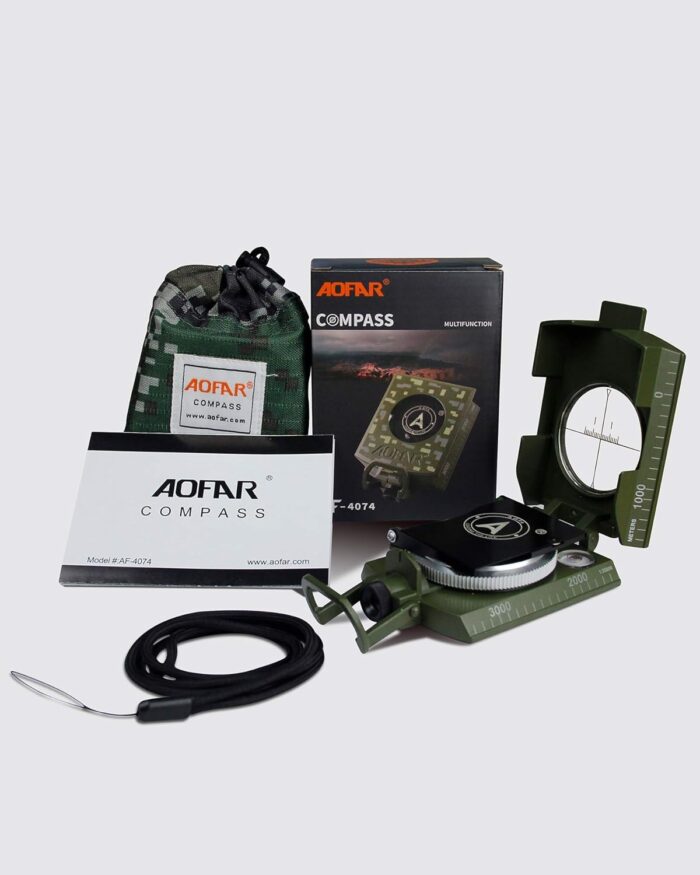 AOFAR AF-4074 Military Compass for Hiking,Lensatic Sighting Waterproof,Durable,Inclinometer for Camping,Boy Scount,Geology Activities Boating - Image 6