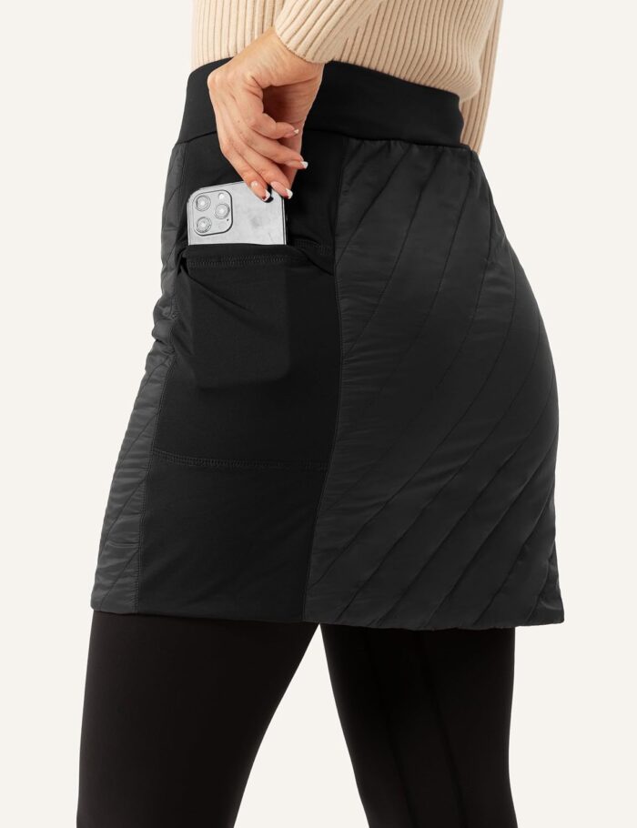 FitsT4 Sports Women's 18" Quilted Winter Skirts Puffer Skorts with Full Zipper Insulated Hiking Trekking Snow Ski - Image 2