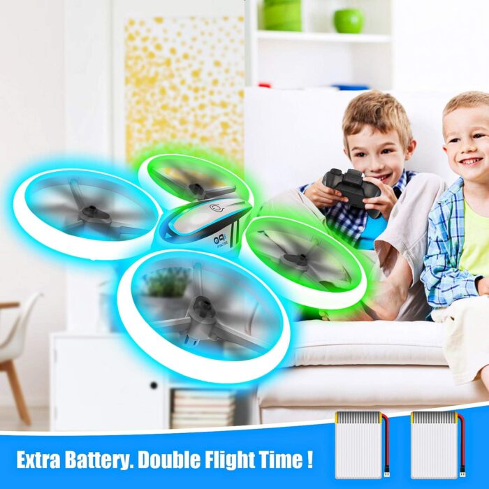 Q9s Drones for Kids,RC Drone with Altitude Hold and Headless Mode,Quadcopter with Blue&Green Light,Propeller Full Protect,2 Batteries and Remote Control,Easy to fly Kids Gifts Toys for Boys and Girls - Image 4
