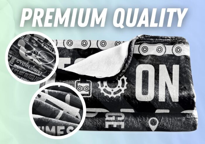 Cyclist Biker Gifts Blanket, Cycologist, Mountain Bikers, Bicycle Enthusiast, Roadbike MTB, Bed Flannel Plush Throw (50"x 65") - Image 3