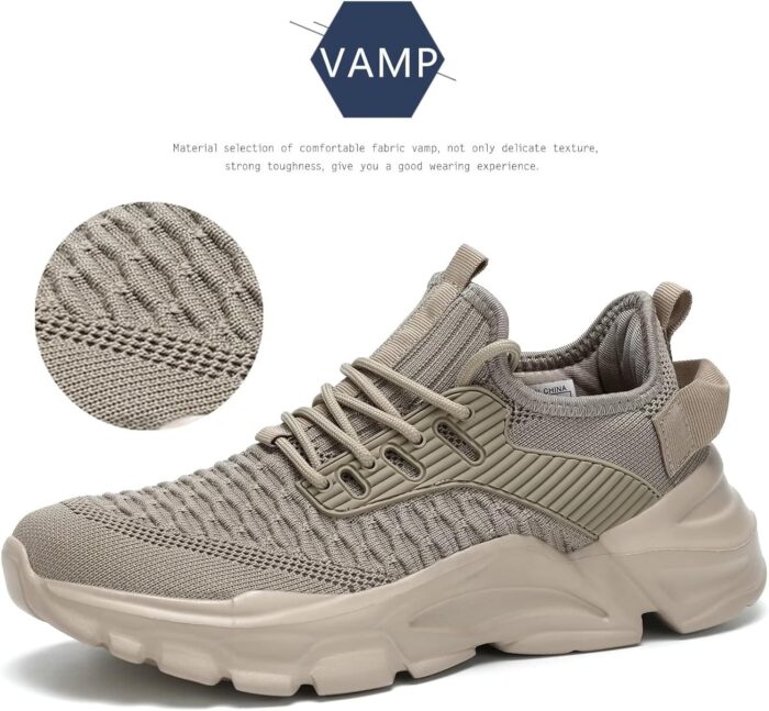 Men's Running Shoes, Non Slip, Breathable, Lightweight Fashion Sneakers, Slip Resistant Athletic Sports Walking Gym Work Shoes - Image 4