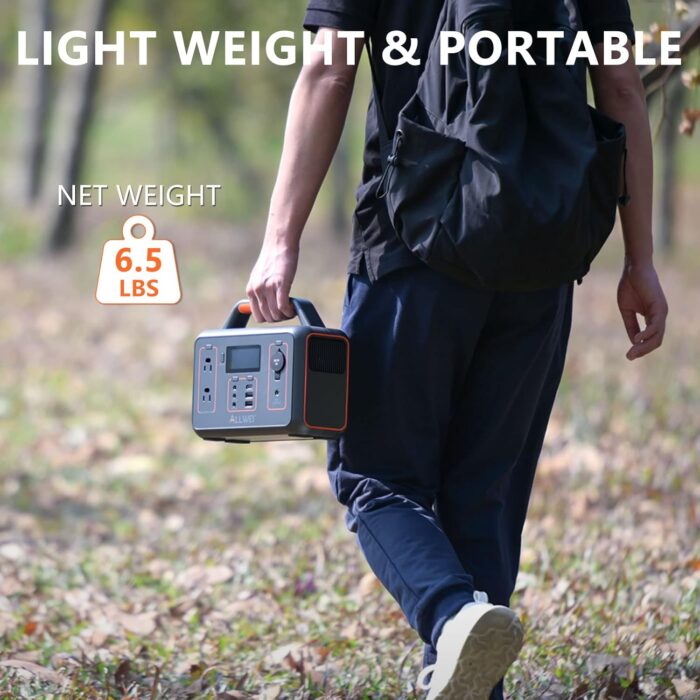 ALLWEI Portable Power Station 300W, 280Wh Solar Generator with 110V Pure Sine Wave AC Outlet, Backup Lithium Battery Generator for CPAP Outdoor RV Camping Emergency Home Use - Image 7