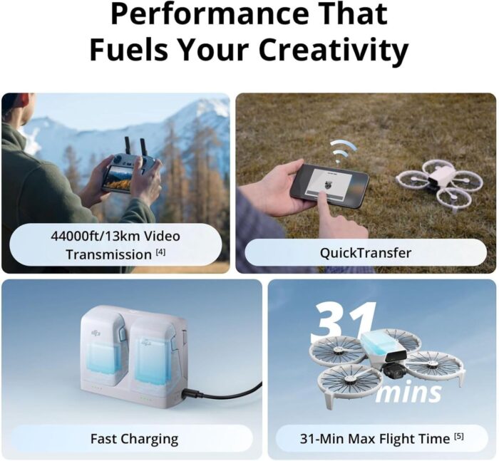 DJI Flip (RC-N3), Drone With 4K UHD Camera for Adults, Under 249 g, 3-Axis Gimbal Stabilization, 44000ft/13km Video Transmission, Palm Takeoff, Auto Return, 31-Min Flight Time, Intelligent Flight - Image 5