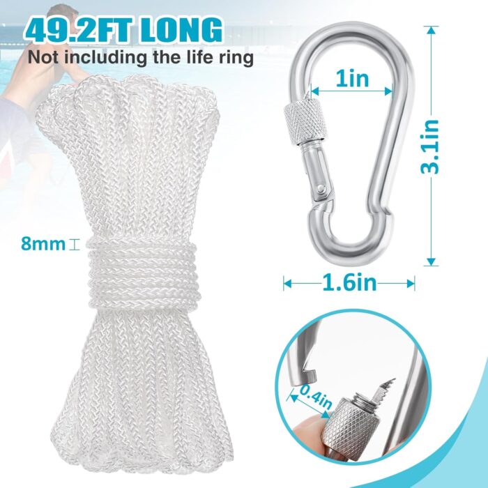 Water Floating Lifesaving Rope - Professional Throwing Pool Life Preserver Rope Line for Swimming Small Kayak Inflatable Boat - Image 2