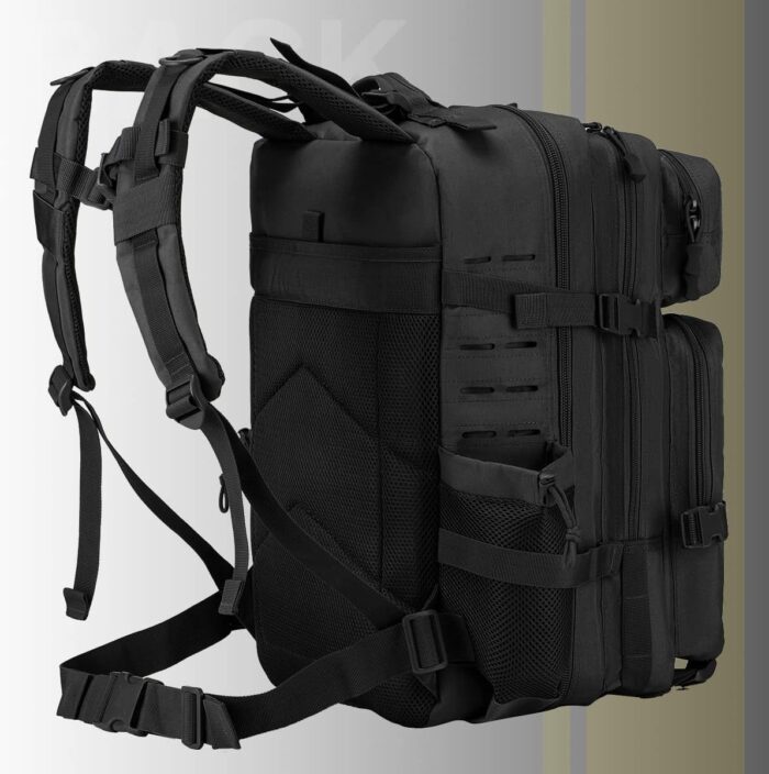 50L Military Tactical Backpack for Men,Water Resistant Day Backpack Molle Army 3 Days Assault Pack Bug Out Bag,Heavy Duty Hiking Treeking Rucksack Black - Image 7
