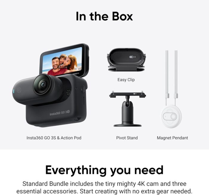 Insta360 GO 3S - 128 GB Black 4K Tiny Portable Vlogging Camera, Hands-Free POVs, Mount Anywhere, Stabilization, 140 Min Battery Life, 10m Waterproof, Pet POV - Image 8