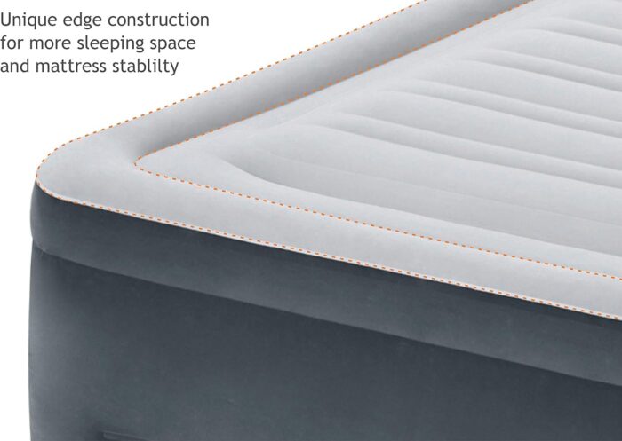 Intex 64417ED 22in Queen Dura-Beam Comfort Plush High-Rise Inflatable Air Mattress with Built in Pump for Travel and Camping, 600lb Weight Capacity - Image 5