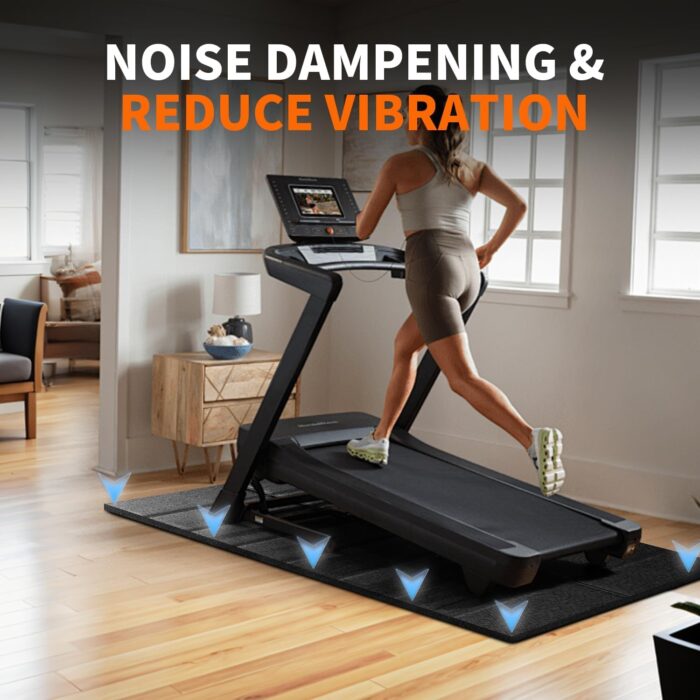 Bike Mat Compatible with Peloton Bikes, Treadmill Mat, Ellipticals, 63“ × 30”, Heavy-Duty, Non-Slip Mat for Exercise Bike, 1/4" Thick, Under Mat Protect Hardwood Floor Carpet - Image 5