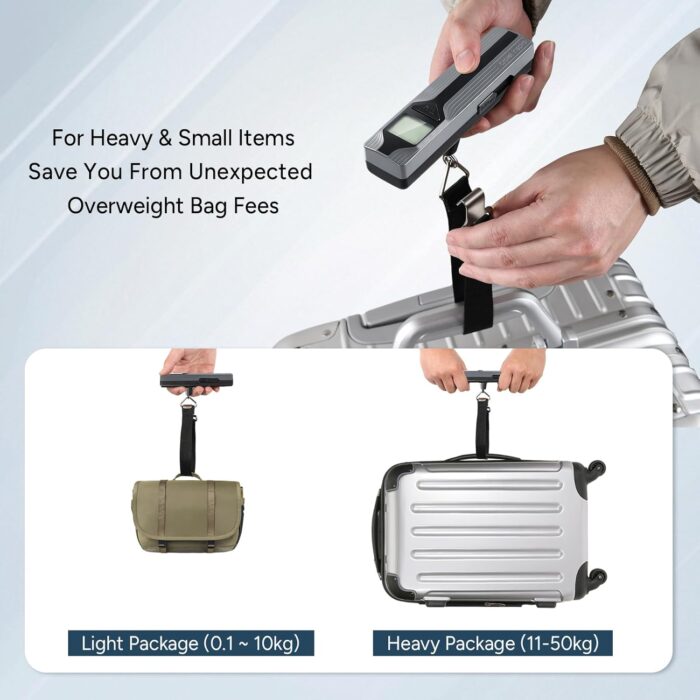 travel inspira Luggage Scale Battery-Free, Travel Essentials, Portable Handheld Suitcase Weight Scale for for Travel Accessories, 110lbs/50kg - Image 9