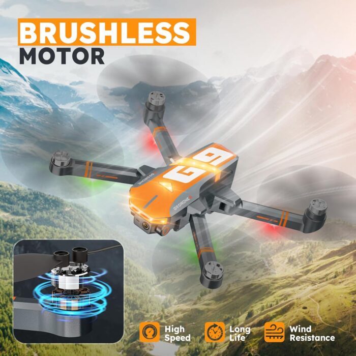 GPS Drones with 4K Camera for Adults with Brushless Motor and Follow Me Mode,Long Flight Time and Distance,5G FPV Transmission and Auto Return,G9 Foldable RC Quadcopter for Beginner and Kids,Under249g (Dark gray) - Image 5