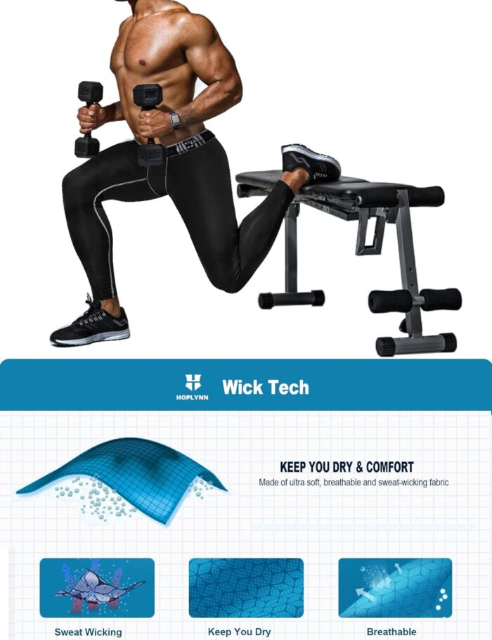4 Pack Compression Pants Tights Leggings Men, Winter Baselayer for Running Workout Sports Yoga - Image 4