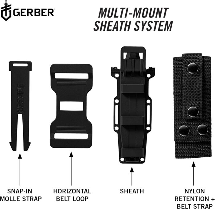Gerber Gear StrongArm - Fixed-Blade Camping & Hunting Knife with Striking Pommel & Sheath - Premium Survival Gear - Made in USA - Coyote Brown, Serrated Edge - Image 9
