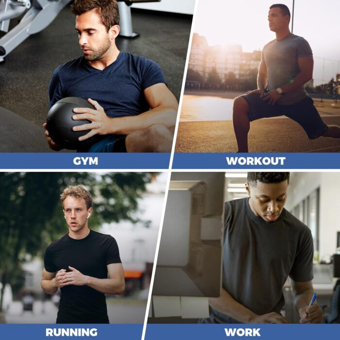 5 Pack Workout Mens T Shirts - Black Gym Quick Dry Short Sleeve Moisture Wicking Tee Tops for Athletic Work Casual Running - Image 5