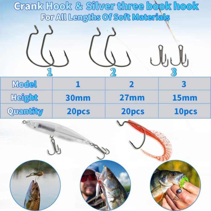 264pcs Fishing Accessories Kit, Fishing Bobbers Hooks Assortment, Fishing Terminal Tackle Box with Tackle Included, Fishing Hooks, Fishing Weights Sinkers, Fishing Gift for Men - Image 6