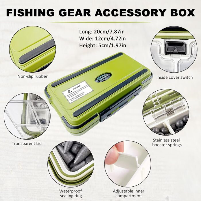306pc Fishing Lure Accessories Kit - Including Hooks, Sinkers, Bobbers, Jigs, Beads, Swivels & Snaps - Tackle Box - Image 3